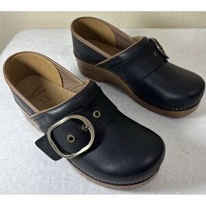 Dansko Sonja Black Leather Buckle Clogs EU 41 US 10 Slip On May 2025 Occupation